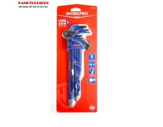 1.5-10mm Bộ lục giác đầu bằng hệ mét (loại dài) 9 chi tiết Workpro WP222015