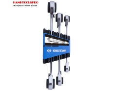 Bộ cờ lê  2 đầu vòng tự động 4 in1 8-19 mm Kingtony 14903MR01 (Ratcheting Ring Wrench & Set)