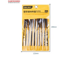Bộ dũa kim loại 10 món 3x140mm (màu đen) DELI DL2140