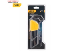 Bộ lục giác đầu bằng xi đen 9 chi tiết 1.5-10mm DELI EDL231209H