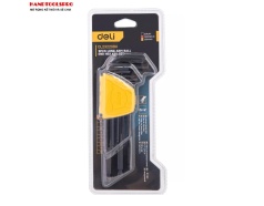 Bộ lục giác đầu bi xi đen 9 chi tiết 1.5-10mm DELI EDL232209H