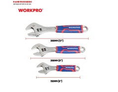 Bộ mỏ lết 3 chi tiết 6-8-10 inch Workpro WP202515 tay cầm bọc nhựa