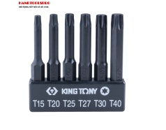 Bộ Mũi xiết vít bông 6 cây T15-T40 dài 150mm Kingtony 1004D6TQ