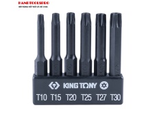 Bộ Mũi xiết vít bông có lỗ 6 cây T10-T30 dài 150mm Kingtony 1004D6UQ