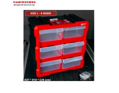 Hộp đựng nhựa linh kiện 6 ngăn 26.5X26X16cm BISON BS386101A