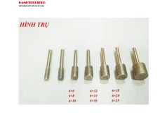 Mũi Mài Kim Cương Cán Xoàn hình TRỤ size 6x6mm Cán 6mm (Bịch 50 cái)