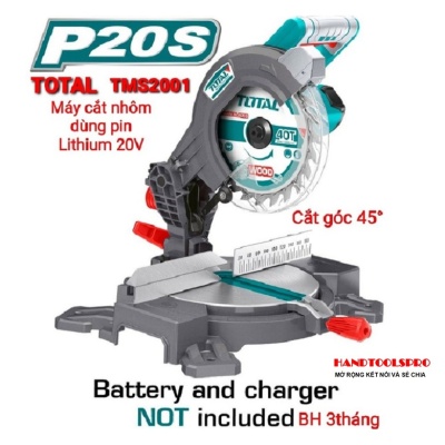 210mm Thân Máy cắt nhôm dùng pin Lithium 20V Total TMS2001