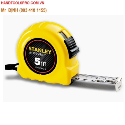 5m Thước cuốn thép 2 mặt màu trắng Stanley STHT33492-8