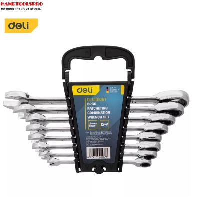 8-19mm Bộ 8 cờ lê vòng miệng tự động DELI EDL140108T