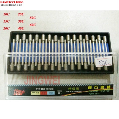 Bộ 30 Cây Mũi Mài Cán Xoàn size 50C Cán 3mm HONGYU