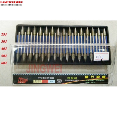 Bộ 30 Cây Mũi Mài Cán Xoàn size 30J Cán 3mm HONGYU