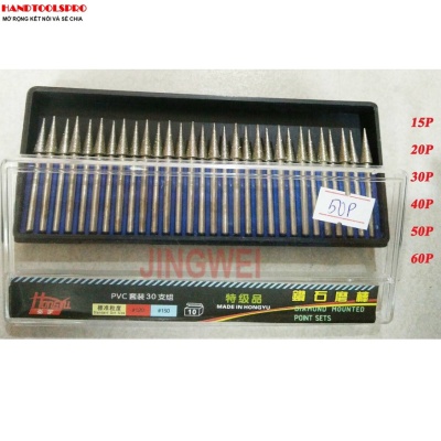 Bộ 30 Cây Mũi Mài Cán Xoàn size 15P Cán 3mm HONGYU