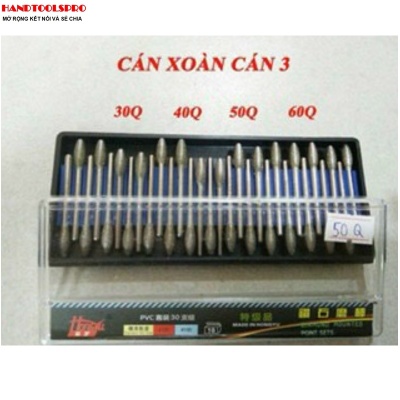 Bộ 30 Cây Mũi Mài Cán Xoàn size 60Q Cán 3mm HONGYU