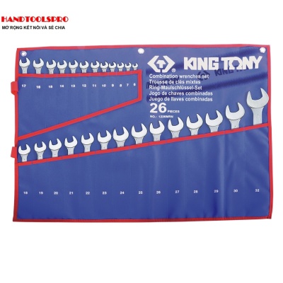 Bộ cờ lê vòng miệng 6-32mm  hệ mét 26 chi tiết Kingtony 1226MRN