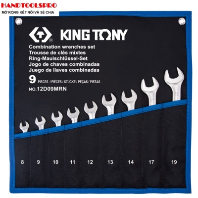 Bộ cờ lê vòng miệng siêu nhẹ 9 món KINGTONY 12D09MRN