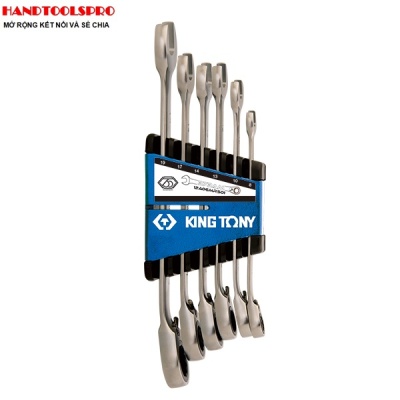 Bộ cờ lê vòng miệng tự động  có khóa hệ mét 6 PCS 8-17mm Kingtony 122A06MR01