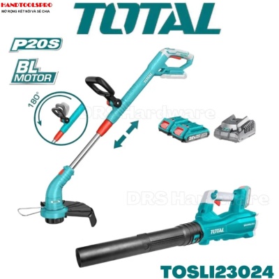 BỘ COMBO MÁY CẮT CỎ , MÁY THỔI LÁ DÙNG PIN 20V TOTAL TOSLI23024