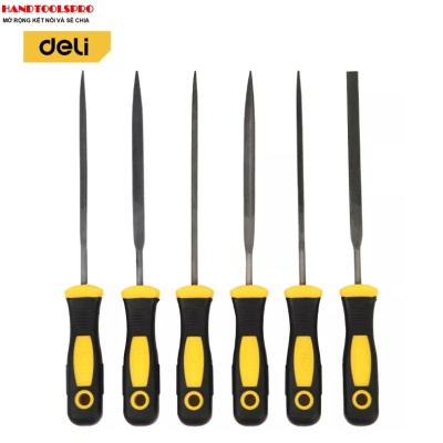 Bộ dũa kim loại 6 món 5x180mm (màu đen) DELI DL2181