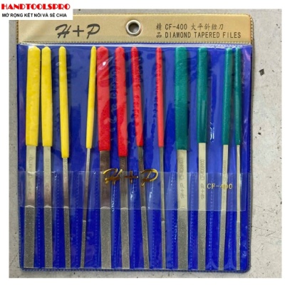 Bộ dũa mài kim cương 12 chi tiết 3 màu H+P CF-400
