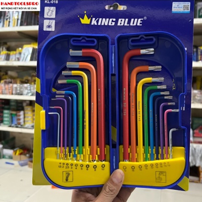 Bộ lục giác 2 trong 1 đầu bi và đầu bông 18 món dài (nhiều màu sắc) 1.5-10mm và T10-T50  KL-018