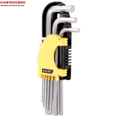 Bộ lục giác bằng dài 9 chi tiết 1.5-10mm DELI DL2173