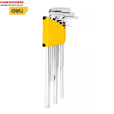 Bộ lục giác bằng siêu dài 9 chi tiết 1.5-10mm DELI EDL3089