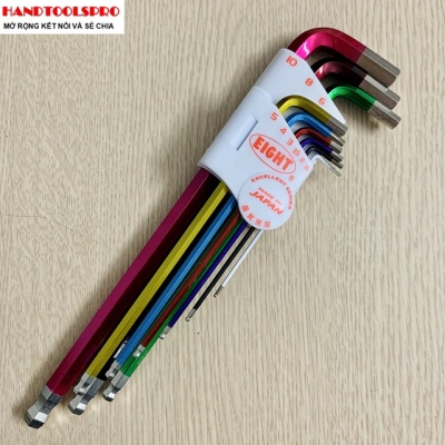 Bộ lục giác bi NHẬT BẢN 9 chi tiết 1.5-10mm EIGHT TLC-S9N ( 9 MÀU SẮC)