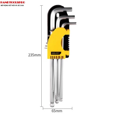 Bộ lục giác bi siêu dài 9 chi tiết 1.5-10mm DELI DL2175