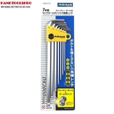 Bộ lục giác đầu bi NHẬT BẢN 7 món xi trắng ASAHI AQKS710