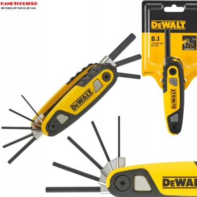 Bộ lục giác gập đầu bằng 8 chi tiết 2-10mm DEWALT DWHT0-70263