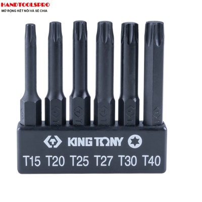 Bộ Mũi xiết vít bông 6 cây T15-T40 dài 70mm Kingtony 1004B6TQ