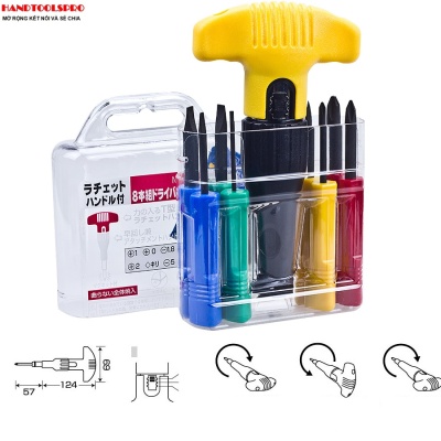 Bộ tô vít tự động đa năng 8 chi tiết No.5700 Anex Nhật Bản