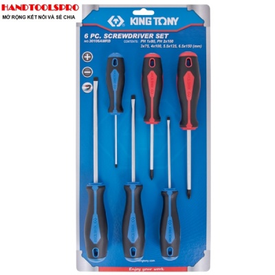 Bộ tua vít 6 chi tiết KINGTONY 30106AMRB