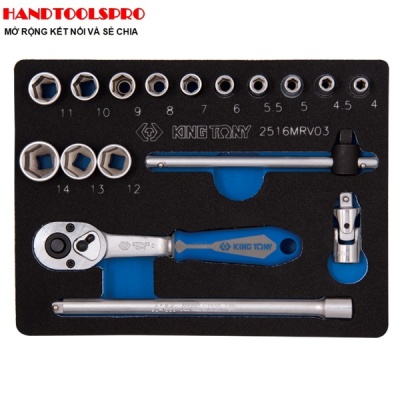 Bộ tuýp 17 chi tiết 1/4 inch KINGTONY 9-2516MRV03