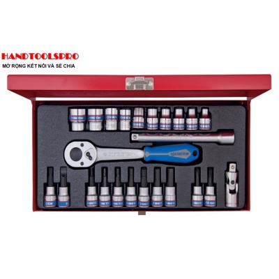 Bộ tuýp 24 chi tiết hệ mét 3/8 inch 6-19mm Kingtony 3524MR