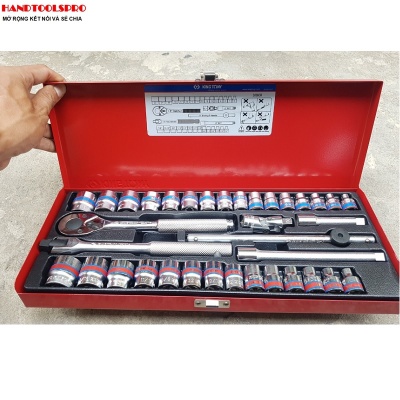 Bộ tuýp 36 chi tiết hệ inch và hệ mét Kingtony 3036CR
