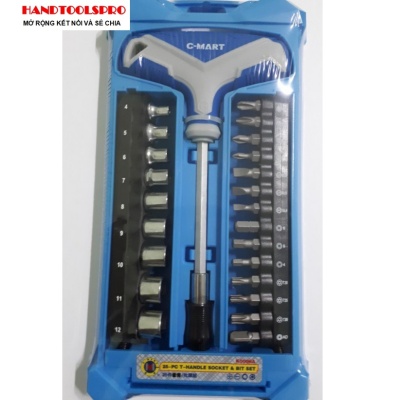 BỘ TUÝP VÀ TUỐC NƠ VÍT ĐA NĂNG 25 CHI TIẾT C-MART K0006A