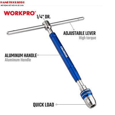 Cần trượt chữ T có đầu gắn vít 1/4 inch Workpro WP275016