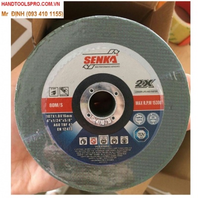 Đá cắt xanh INOX 107 x 1.0 x 16 mm SENKA SK-4110710 (hộp 50 viên)