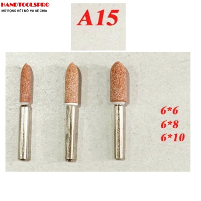 ĐÁ MÀI CÀ LEM HÌNH NHỌN A15 6x8mm CÁN 6MM (BỊCH 50C)