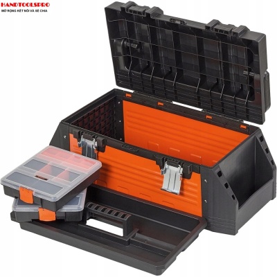 Hộp dụng cụ nhựa và kim loại 62x29.5x26.5 cm TACTIX 320324