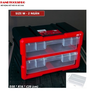 Hộp đựng nhựa linh kiện 2 ngăn 29.5 X 19.5 X16cm BISON BS386881B