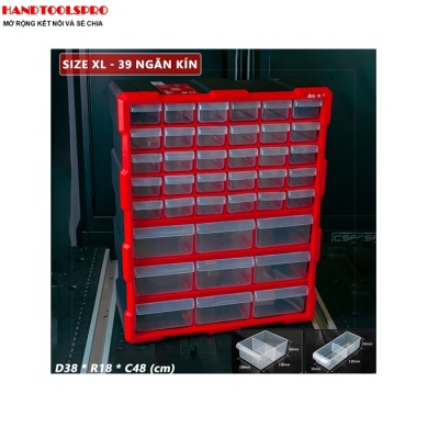 Hộp đựng nhựa linh kiện 39 ngăn 47.5X38X16cm BISON BS386202A