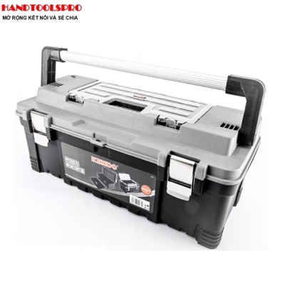 Hộp nhựa đựng dụng cụ có ngăn đựng vít bên trên kích thước 65.6 × 28.5 × 27 cm Kendo - 90273