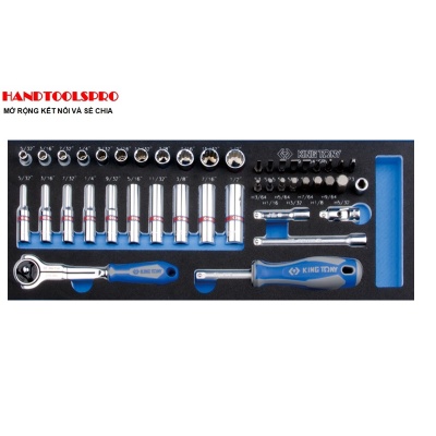 Khay tuýp 44 chi tiết hệ inch KINGTONY 9-2044SRV