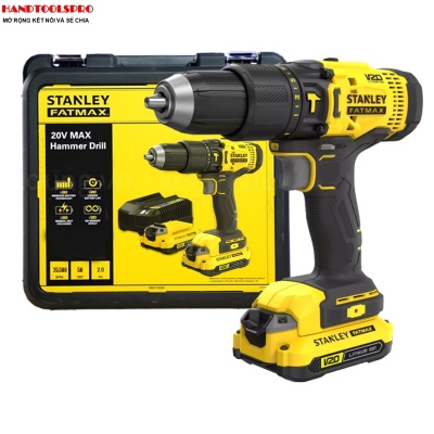 Máy khoan động lực dùng pin 20V Stanley SCD711D2K (2 Pin 2Ah+ 1 Sạc)
