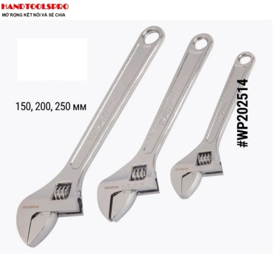 Mỏ lết WORKPRO xi trắng bộ 3 chi tiết 6 inch, 8 inch, 10 inch WP202514