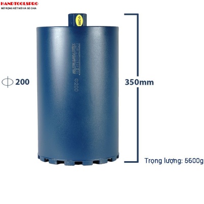 Mũi khoan rút lõi bê tông Ø200x350mm CFCooper DCB200350