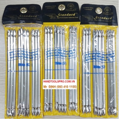Mũi siết vít 2 đầu bake trắng STANDARD PH2x200mm
