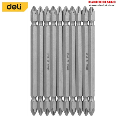 Mũi Vít 2 Đầu Xanh Dài PH2X100mm DELI EDL6903